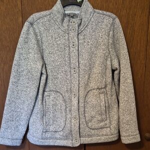 T by Talbot Womens Gray Merle Button Front Sweater Jacket Sz M